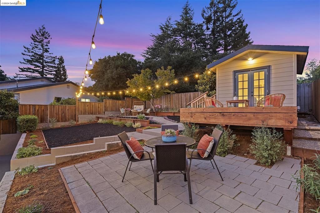 Electrified and insulated bonus office in backyard